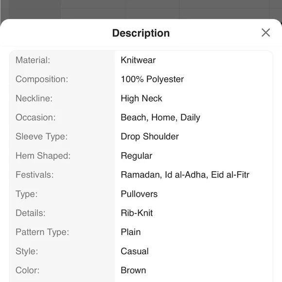 SHEIN Taupe Sweater with White Accents - Picture 6 of 6